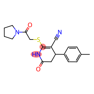 4-(4-methylphenyl)-6-oxo-2-{[2-oxo-2-(1-pyrrolidinyl)ethyl]sulfanyl}-1,4,5,6-tetrahydro-3-pyridinecarbonitrile