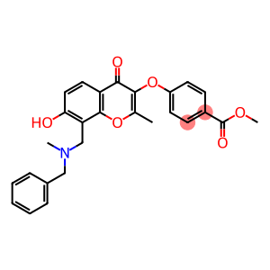 Benzoic acid, 4-[[7-hydroxy-2-methyl-8-[[methyl(phenylmethyl)amino]methyl]-4-oxo-4H-1-benzopyran-3-yl]oxy]-, methyl ester