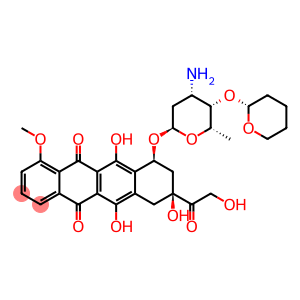 5,12-Naphthacenedione, 10-((3-amino-2,3,6-trideoxy-4-O-(tetrahydro-2H-pyran-2-yl)-alpha-L-lyxo-hexopyranosyl)oxy)-7,8,9,10-tetrahydro-6,8,11-trihydroxy-8-(hydroxyacetyl)-1-methoxy-, (8S-cis)-