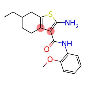 2-AMINO-6-ETHYL-N-(2-METHOXYPHENYL)-4,5,6,7-TETRAHYDRO-1-BENZOTHIOPHENE-3-CARBOXAMIDE