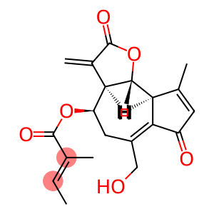 (E)-2-Methyl-2-butenoic acid [(3aR)-2,3,3aβ,4,5,7,9aβ,9bα-octahydro-6-hydroxymethyl-9-methyl-3-methylene-2,7-dioxoazuleno[4,5-b]furan-4α-yl] ester