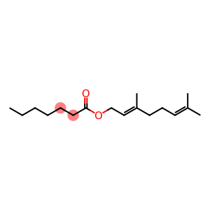 Heptanoic acid (E)-3,7-dimethyl-2,6-octadienyl ester