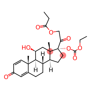 17-[(ethoxycarbonyl)oxy]-11-hydroxy-3,20-dioxopregna-1,4-dien-21-yl propanoate
