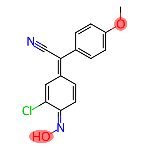α-(4-Hydroxyimino-3-chloro-2,5-cyclohexadien-1-ylidene)-4-methoxybenzeneacetonitrile