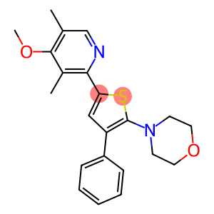 4-[5-(4-methoxy-3,5-dimethyl-2-pyridinyl)-3-phenyl-2-thienyl]morpholine