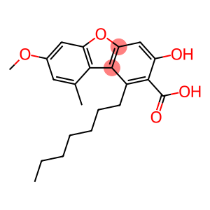 2-Dibenzofurancarboxylic acid, 1-heptyl-3-hydroxy-7-methoxy-9-methyl-