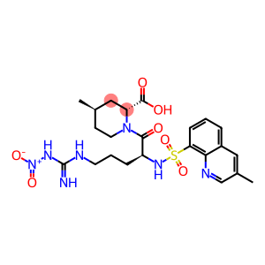 (2R,4R)-4-methyl-1-((s)-2-(3methylquinoline-8-sulfonamido)-5-(3-nitroguanidino)pentanoyl)piperidine-2-carboxylic acid