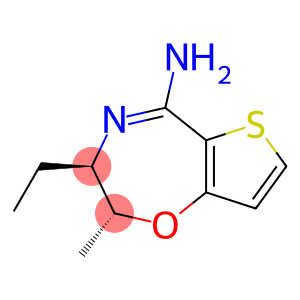 Thieno[2,3-f]-1,4-oxazepin-5-amine, 3-ethyl-2,3-dihydro-2-methyl-, (2R,3R)- (9CI)