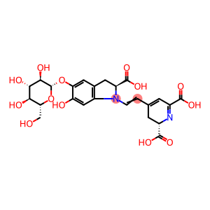 2,6-Pyridinedicarboxylic acid, 4-2-(2S)-2-carboxy-5-(.beta.-D-glucopyranosyloxy)-2,3-dihydro-6-hydroxy-1H-indol-1-ylethenyl-2,3-dihydro-, (2S)-