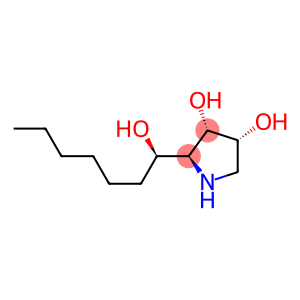 3,4-Pyrrolidinediol, 2-[(1R)-1-hydroxyheptyl]-, (2S,3S,4R)- (9CI)