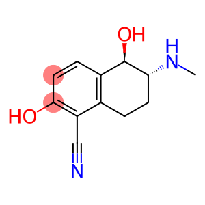 1-Naphthalenecarbonitrile, 5,6,7,8-tetrahydro-2,5-dihydroxy-6-(methylamino)-, (5R,6R)-rel-