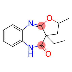 4H-Furo(2,3-b)(1,5)benzodiazepin-4-one, 2,3,3a,5-tetrahydro-3a-ethyl-2 -methyl-