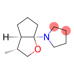 Pyrrolidine, 1-[(3R,3aR,6aR)-hexahydro-3-methyl-6aH-cyclopenta[b]furan-6a-yl]-, rel- (9CI)