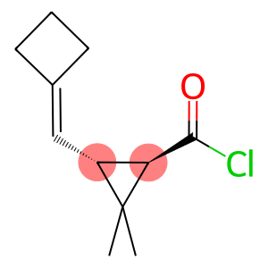 Cyclopropanecarbonyl chloride, 3-(cyclobutylidenemethyl)-2,2-dimethyl-, (1R-trans)- (9CI)