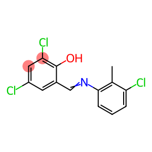 2,4-dichloro-6-{[(3-chloro-2-methylphenyl)imino]methyl}phenol