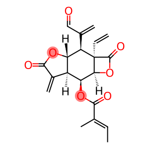 (E)-2-Methyl-2-butenoic acid [(2aR,3aR,6aS,7aR)-2a-vinyl-3α-(1-formylvinyl)-2a,3,3a,5,6,6a,7,7a-octahydro-6-methylene-2,5-dioxo-2H-oxeto[2,3-f]benzofuran-7α-yl] ester