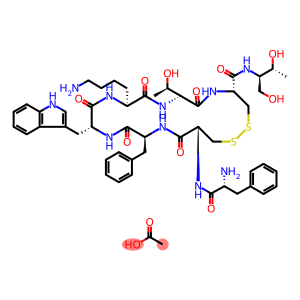 (4R,7S,10S,13R,16S,19R)-10-(4-aminobutyl)-16-benzyl-7-[(1R)-1-hydroxyethyl]-N-[(1R,2R)-2-hydroxy-1-(hydroxymethyl)propyl]-13-(1H-indol-3-ylmethyl)-6,9,12,15,18-pentaoxo-19-(D-phenylalanylamino)-1,2-dithia-5,8,11,14,17-pentaazacycloicosane-4-carboxamide acetate (salt)