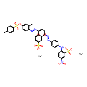 Disodium 5(or 8)-(3-methyl-4-(4-methylphenylsulphonyloxy)phenylazo)-8(or 5)-(4-(4-nitro-2-sulphophenylamino)phenylazo)naphthalene-2-sulphonate