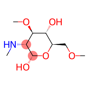 Glucopyranose, 2-deoxy-3,6-di-O-methyl-2-(methylamino)-, alpha-D- (8CI)