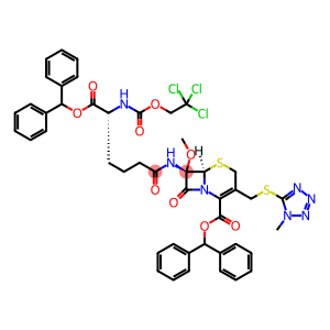 [6R-[6alpha,7alpha,7(R*)]]-7-[[6-(Diphenylmethoxy)-1,6-dioxo-5-[[(2,2,2-trichloroethoxy)carbonyl]amino]hexyl]amino]-7-methoxy-3-[[(1-methyl-1H-tetrazol-5-yl)thio]methyl]-8-oxo-5-thia-1-azabicyclo[4.2.0]oct-2-ene-2-carboxylic acid diphenylmethyl ester