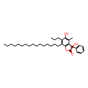 2(3H)-Benzofuranone, 7-hexadecyl-3,5-dihydroxy-4-methyl-3-phenyl-6-propyl-