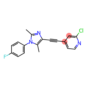 2-Chloro-4-((1-(4-fluorophenyl)-2,5-dimethyl-1H-imidazol-4-yl)ethynyl)pyridine