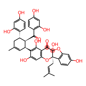 2-[(1S)-6β-(2,4-Dihydroxybenzoyl)-5α-(2,4-dihydroxyphenyl)-3-methyl-2-cyclohexene-1β-yl]-5a,10a-dihydro-1,3,8,10aβ-tetrahydroxy-5aβ-(3-methyl-2-butenyl)-11H-benzofuro[3,2-b][1]benzopyran-11-one