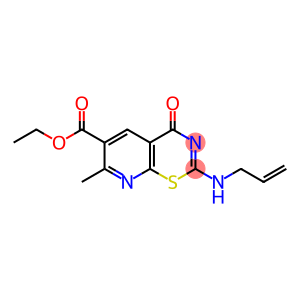 4H-Pyrido(3,2-e)-1,3-thiazine-6-carboxylic acid, 7-methyl-4-oxo-2-(2-p ropenylamino)-, ethyl ester