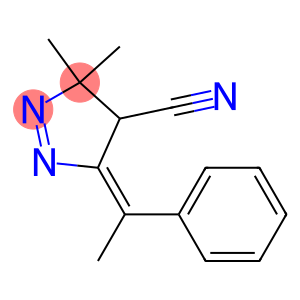 3H-Pyrazole-4-carbonitrile,4,5-dihydro-3,3-dimethyl-5-(1-phenylethylidene)-,(5E)-(9CI)