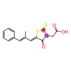 3-Thiazolidineacetic acid, 5-(2-methyl-3-phenyl-2-propenylidene)-4-oxo-2-thioxo-, (E,E)-