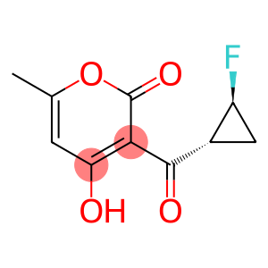 2H-Pyran-2-one, 3-[[(1R,2S)-2-fluorocyclopropyl]carbonyl]-4-hydroxy-6-methyl-, rel- (9CI)