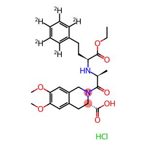 2-[2-[[1-(ethoxycarbonyl)-3-phenylpropyl]amino]-1-oxopropyl]-1,2,3,4-tetrahydro-6,7-dimethoxy-3-isoquinolinecarboxylic acid, hydrochloride