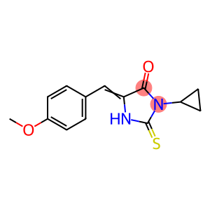 (5E)-3-cyclopropyl-2-mercapto-5-(4-methoxybenzylidene)-3,5-dihydro-4H-imidazol-4-one