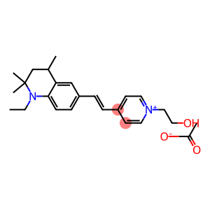 4-[2-(1-ethyl-1,2,3,4-tetrahydro-2,2,4-trimethyl-6-quinolyl)vinyl]-1-(2-hydroxyethyl)pyridinium acetate