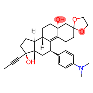 Estr-9-en-3-one, 11-[4-(dimethylamino)phenyl]-5,17-dihydroxy-17-(1-propynyl)-cyclic 1,2-ethanediyl acetal,(5a,11b,17b)-