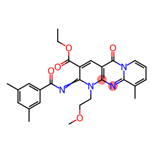 ethyl 2-[(3,5-dimethylbenzoyl)imino]-1-(2-methoxyethyl)-10-methyl-5-oxo-1,5-dihydro-2H-dipyrido[1,2-a:2,3-d]pyrimidine-3-carboxylate