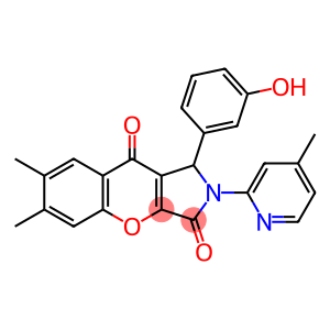 1-(3-hydroxyphenyl)-6,7-dimethyl-2-(4-methyl-2-pyridinyl)-1,2-dihydrochromeno[2,3-c]pyrrole-3,9-dione