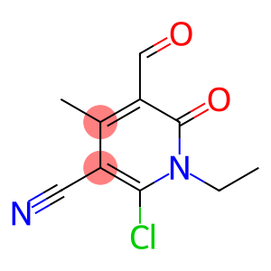 3-Pyridinecarbonitrile, 2-chloro-1-ethyl-5-formyl-1,6-dihydro-4-methyl-6-oxo-