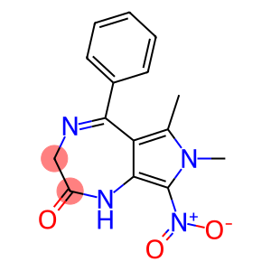 Pyrrolo(3,4-e)-1,4-diazepin-2(1H)-one, 3,7-dihydro-6,7-dimethyl-8-nitr o-5-phenyl-