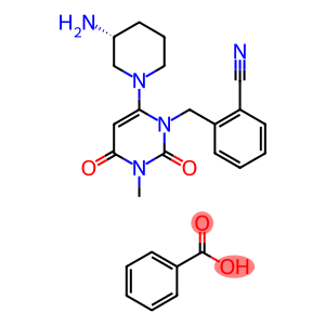 2-[6-[3(R)-Aminopiperidin-1-yl]-3-methyl-2,4-dioxo-1,2,3,4-tetrahydropyrimidin-1-ylmethyl]benzonitrile benzoate