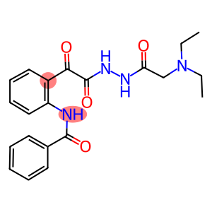 Benzeneacetic acid, 2-(benzoylamino)-alpha-oxo-, 2-((diethylamino)acet yl)hydrazide