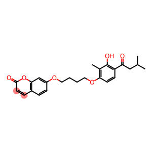 2H-1-Benzopyran-2-one, 7-[4-[3-hydroxy-2-methyl-4-(3-methyl-1-oxobutyl)phenoxy]butoxy]-