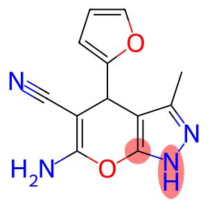 6-amino-4-(furan-2-yl)-3-methyl-2,4-dihydropyrano[2,3-c]pyrazole-5-carbonitrile