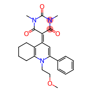 5-(1-(2-methoxyethyl)-2-phenyl-5,6,7,8-tetrahydroquinolin-4(1H)-ylidene)-1,3-dimethylpyrimidine-2,4,6(1H,3H,5H)-trione