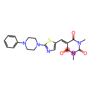 1,3-dimethyl-5-{[2-(4-phenylpiperazin-1-yl)-1,3-thiazol-5-yl]methylidene}-1,3-diazinane-2,4,6-trione