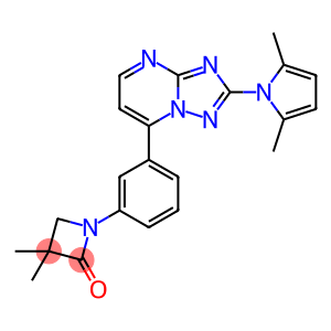 1-{3-[2-(2,5-dimethyl-1H-pyrrol-1-yl)-[1,2,4]triazolo[1,5-a]pyrimidin-7-yl]phenyl}-3,3-dimethylazetidin-2-one