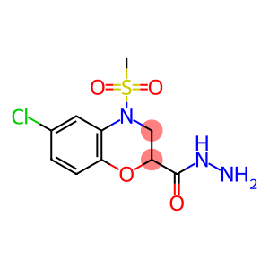 6-CHLORO-4-(METHYLSULFONYL)-3,4-DIHYDRO-2H-1,4-BENZOXAZINE-2-CARBOHYDRAZIDE