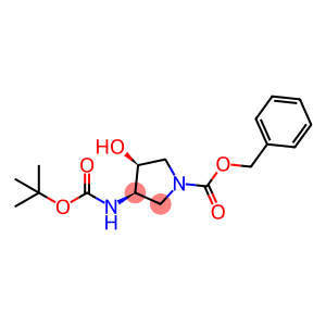 1-Pyrrolidinecarboxylic acid, 3-[[(1,1-dimethylethoxy)carbonyl]amino]-4-hydroxy-, phenylmethyl ester, (3R,4S)-rel-