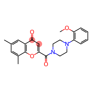 4H-1-Benzopyran-4-one, 2-[[4-(2-methoxyphenyl)-1-piperazinyl]carbonyl]-6,8-dimethyl-