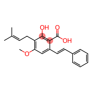 (E)-2-hydroxy-4-methoxy-3-(3-methylbut-2-en-1-yl)-6-styrylbenzoic acid